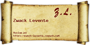 Zwack Levente névjegykártya